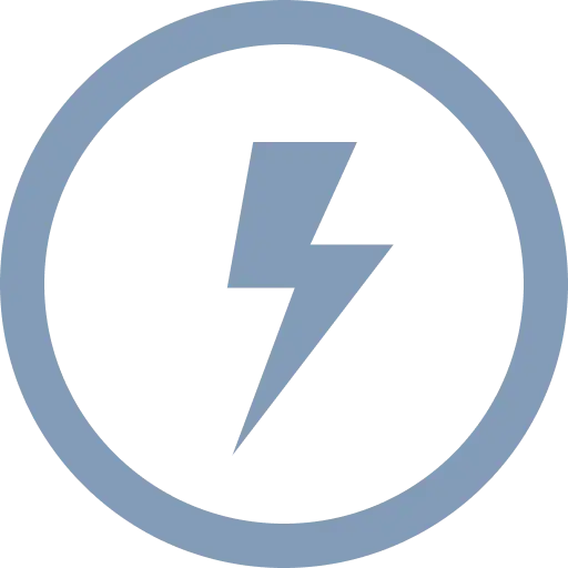00_Bullet-Point - Blitz in Kreis in Cool Blue mit tranparenten Hintegrund_512 x 512_png Blauer Blitz