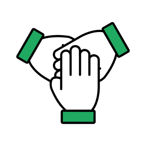 Piktogramm einer Hand mit Sternen