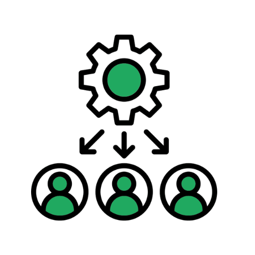 Piktogramm einer Managementstruktur