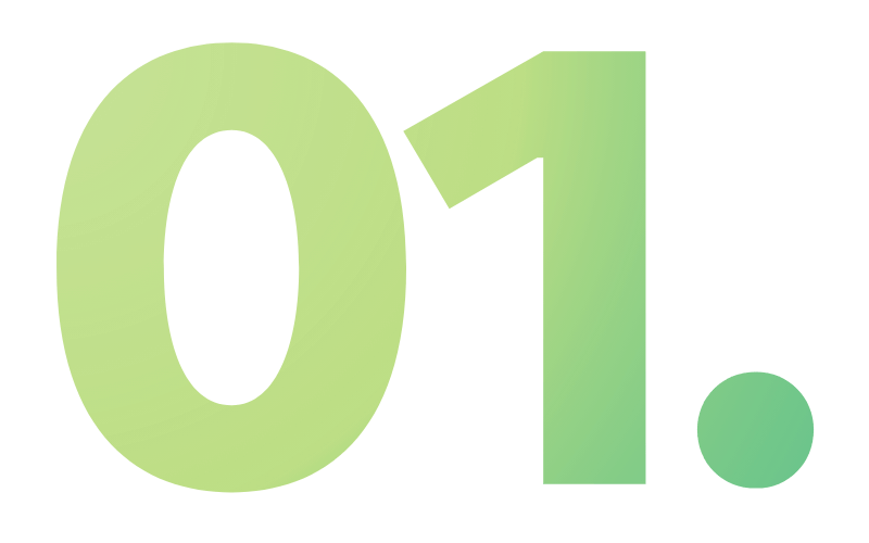 Zahl 1 in grünem Farbverlauf