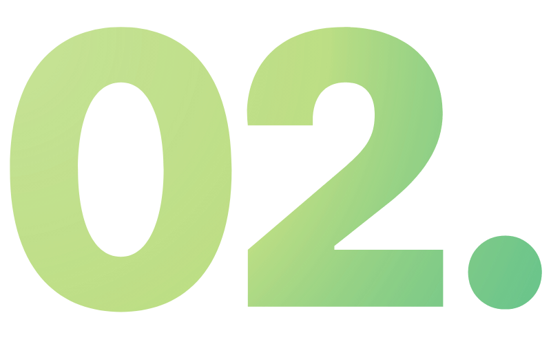 Zahl 1 in grünem Farbverlauf