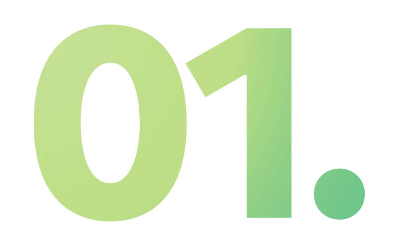 Zahl 1 in grünem Farbverlauf