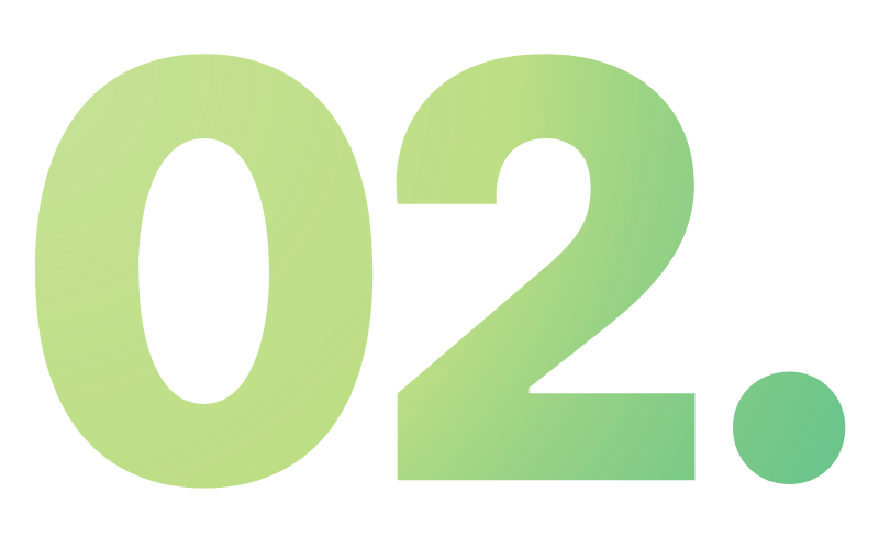 Zahl 1 in grünem Farbverlauf